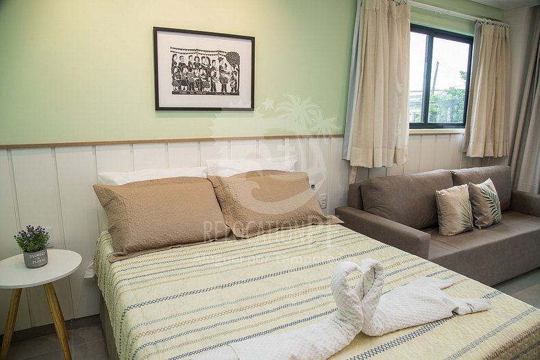 Fabuloso flat de 01 quarto com varanda - 101 - Villa del Por