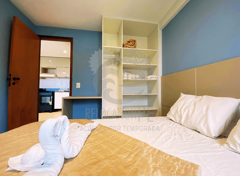 Flat à beira-mar no Marupiara Suites - 111 - Muro Alto