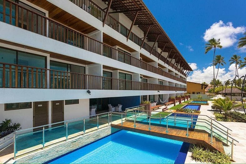 Flat de luxo à beira mar de Porto de Galinhas com 4 quartos